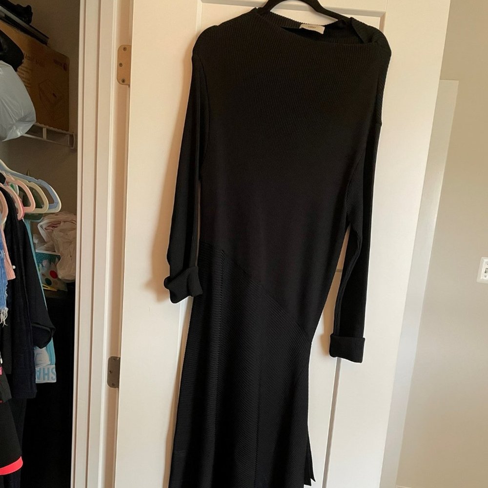 EGREY Asymmetrical Boat Neck Sweater Dress